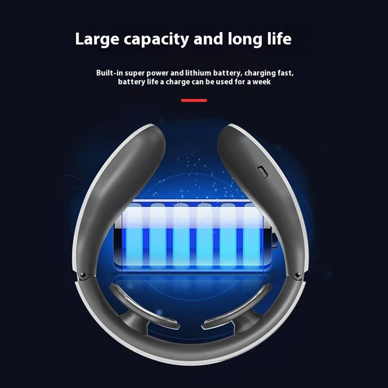 (image for) Cervical Massager Neck Shoulder Multifunctional Neck Massager Electromagnetic Pulse Heating Neck Protector with 4 Modes Massage