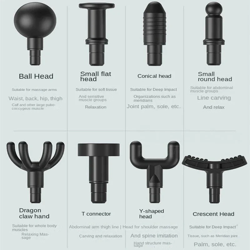 (image for) Konka A2 Massage Gun 8 Message Heads 99 Adjustable Gears Fascia Gun Brushed Motor 1500mAh Battery